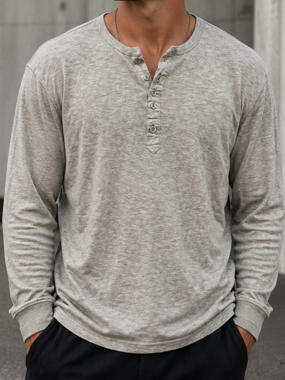 Lucky Brand Henley Shirt Men’s XXL Beige Long Sleeve Regular Fit Cotton EUC